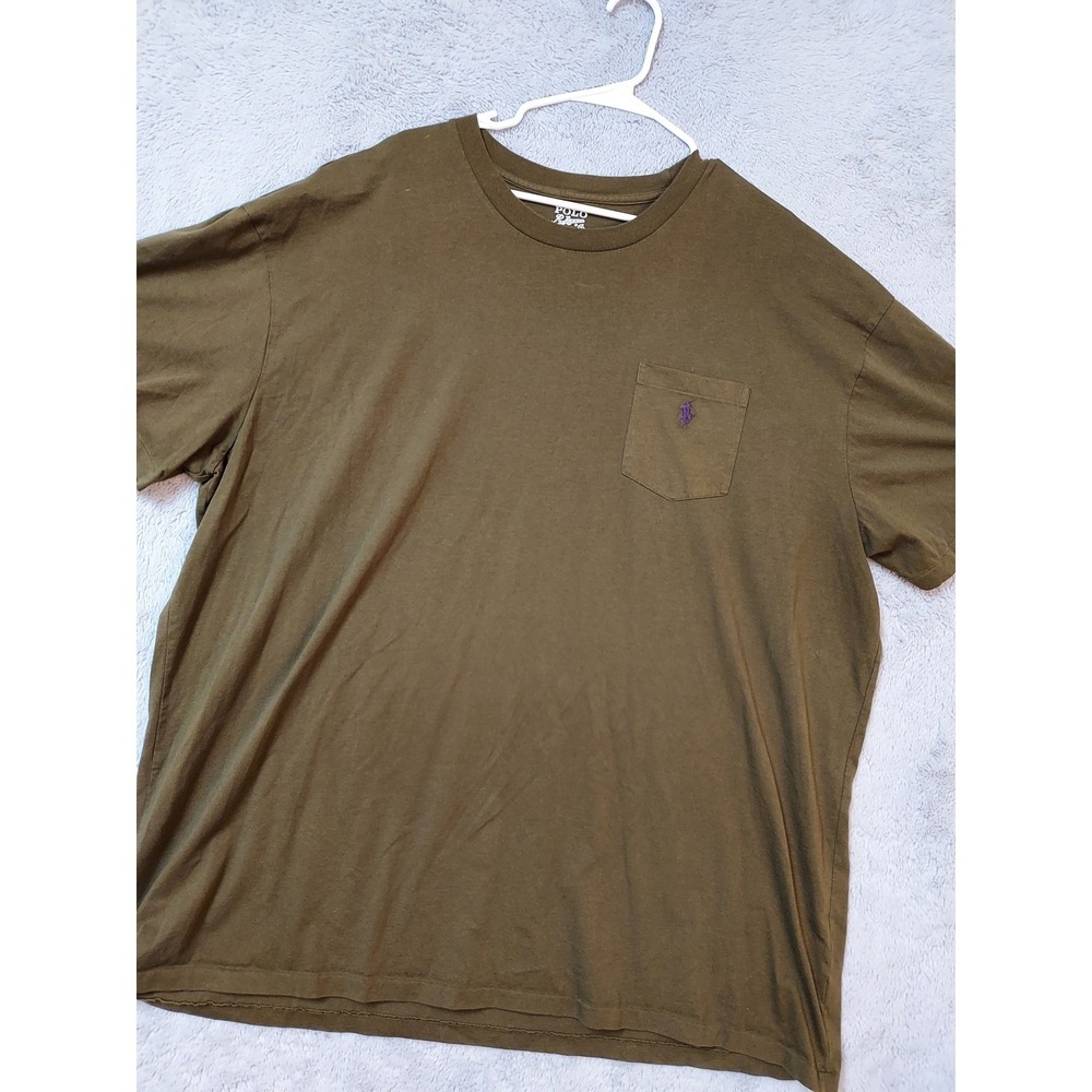 Polo Ralph Lauren Shirt Mens 3XB 3XL BIG Pocket Tee Crewneck Brown Green Prep